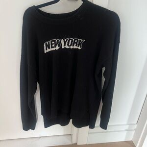 Blue and cream cashmere sweater